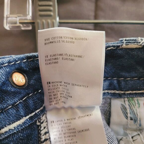 Miss Me Womens Boot Cut Jeans Size 31 Mid Rise Blue Embroidered Western Aztec - Picture 6 of 10